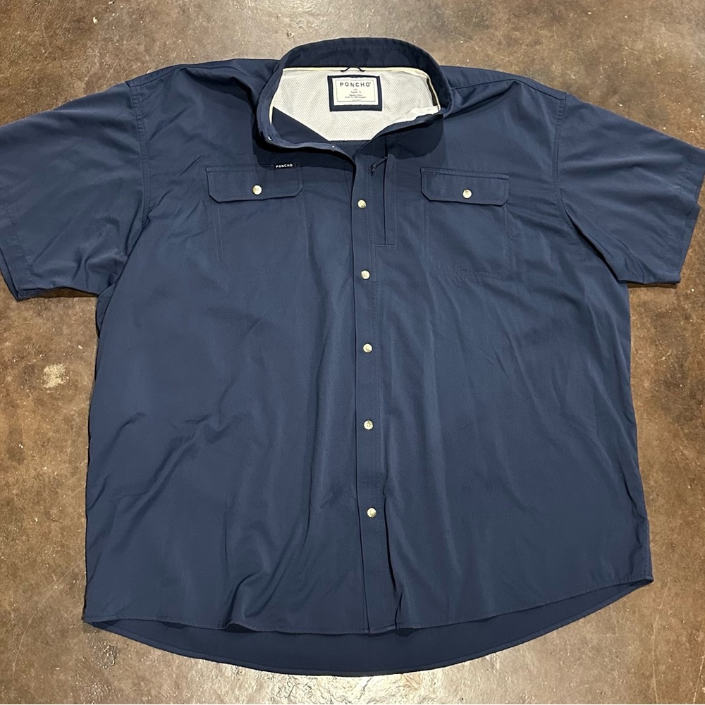 Men's Poncho Brand Navy Blue Shirt 3XL